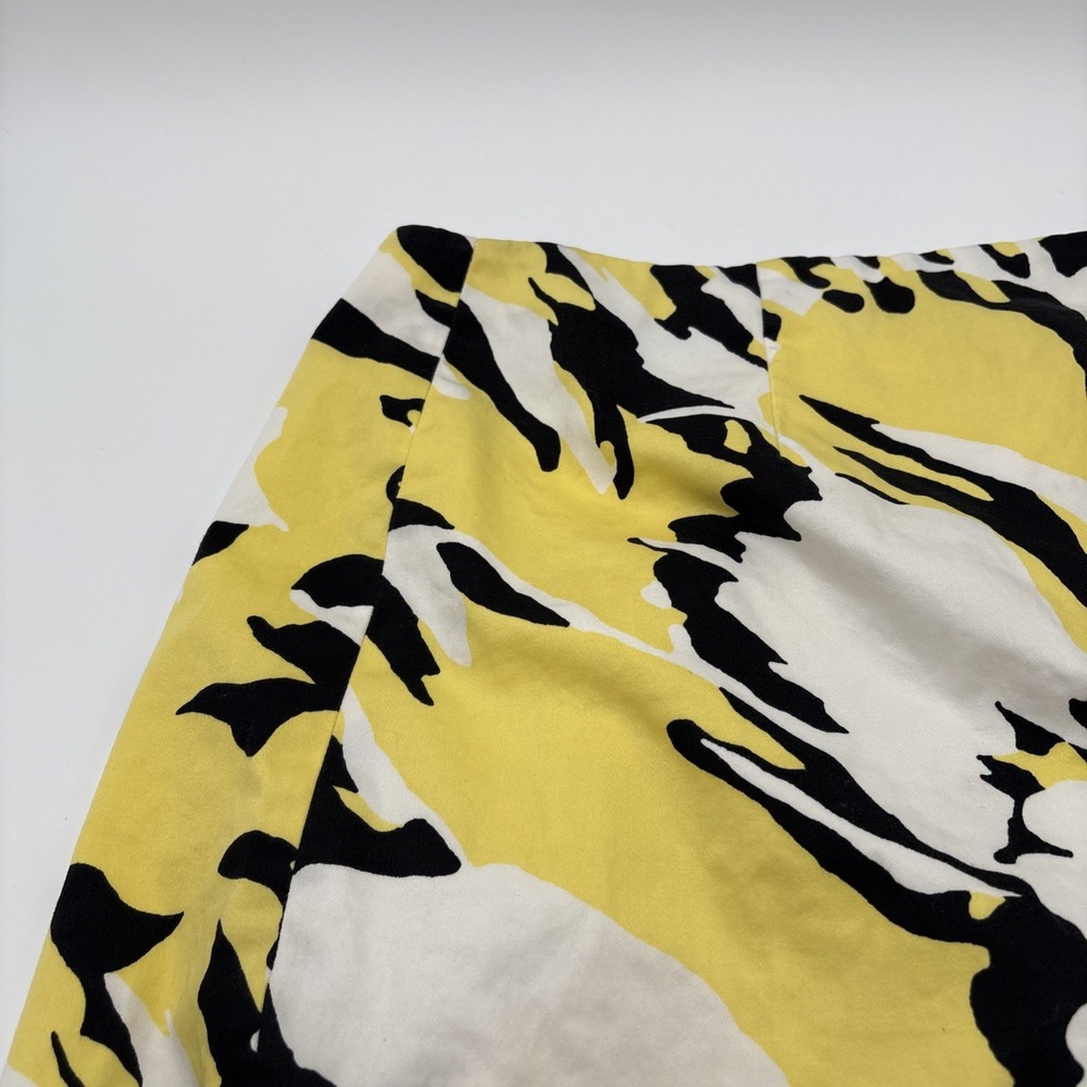Express Design Studio Skirt Women's Size 12 Floral Design Yellow White Black Zip - Picture 6 of 16